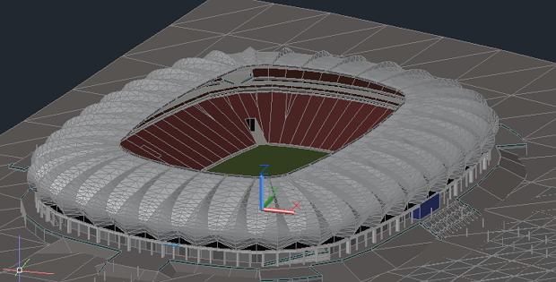 3D AutoCAD Drawings Stadium