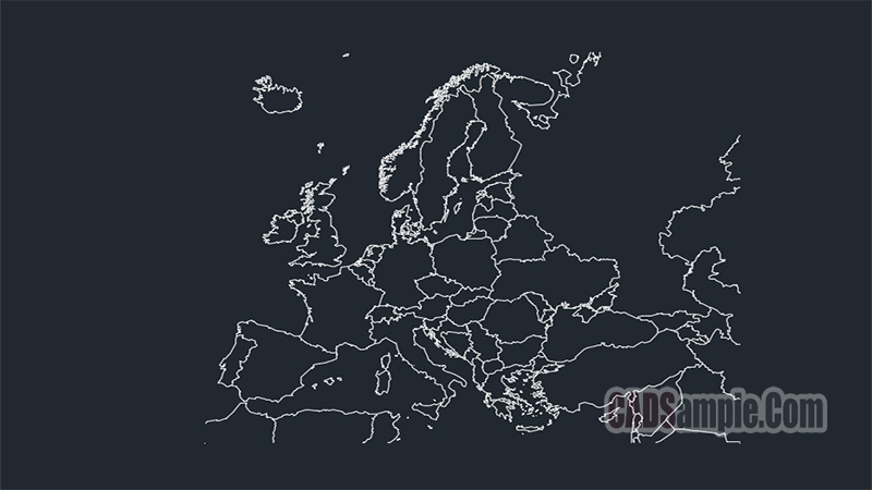 Europe Map Free Dwg