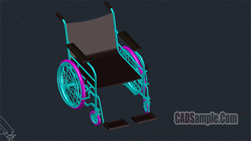 Wheelchair 3D Drawing
