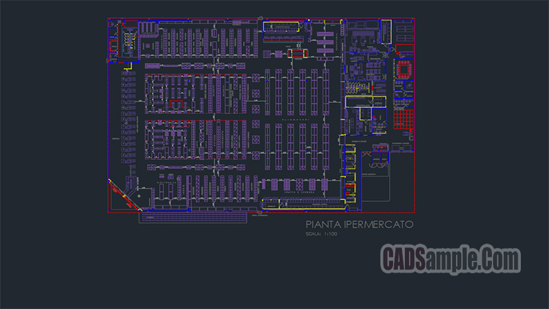 Shopping Center Hypermarket Autocad Project