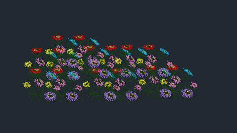 Flowers Cad Drawing