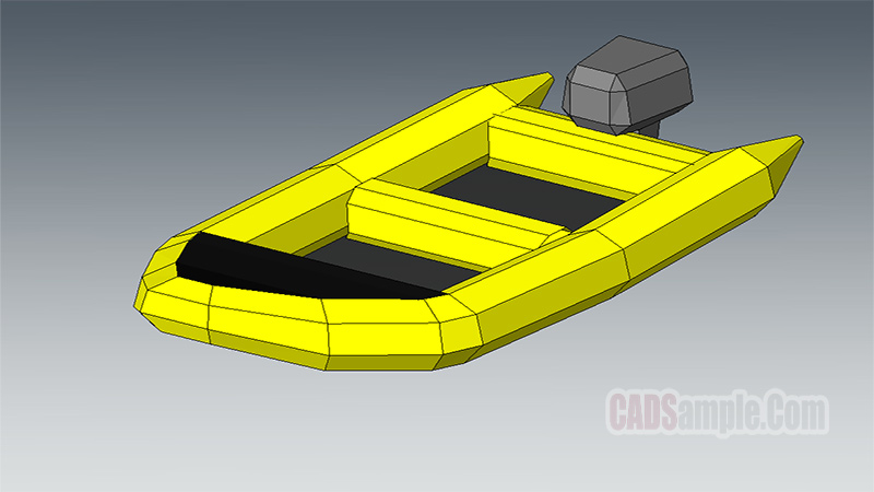 Rubber Boat Revit 3D Model Drawing