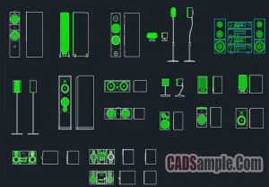 Home Stereo Free Cad Block Drawing