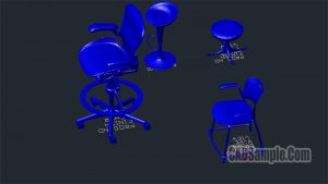 Pedestal Stool 3D Free Dwg