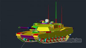 M1 Tank 3D Autocad Drawing