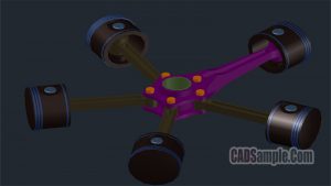 Radial Engine 3D Dwg