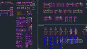 Wooden Metal Frame Sectioncad Block