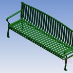 Park Bench Archback Metal Revit Model