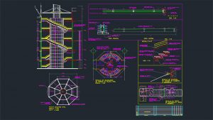 Helical Staircase Free Dwg Drawing