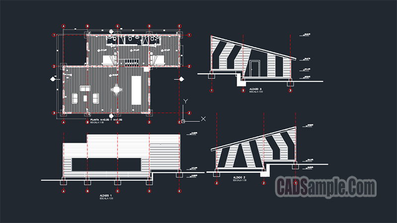 Wooden House Dwg Project