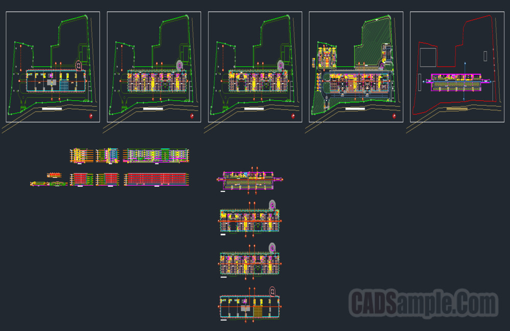 Automobile Showroom and Service Center Plan CAD