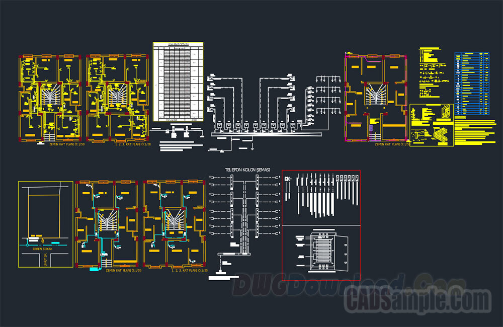 Ground Floor and 3-Storey Building Electrical Project DWG with Calculations