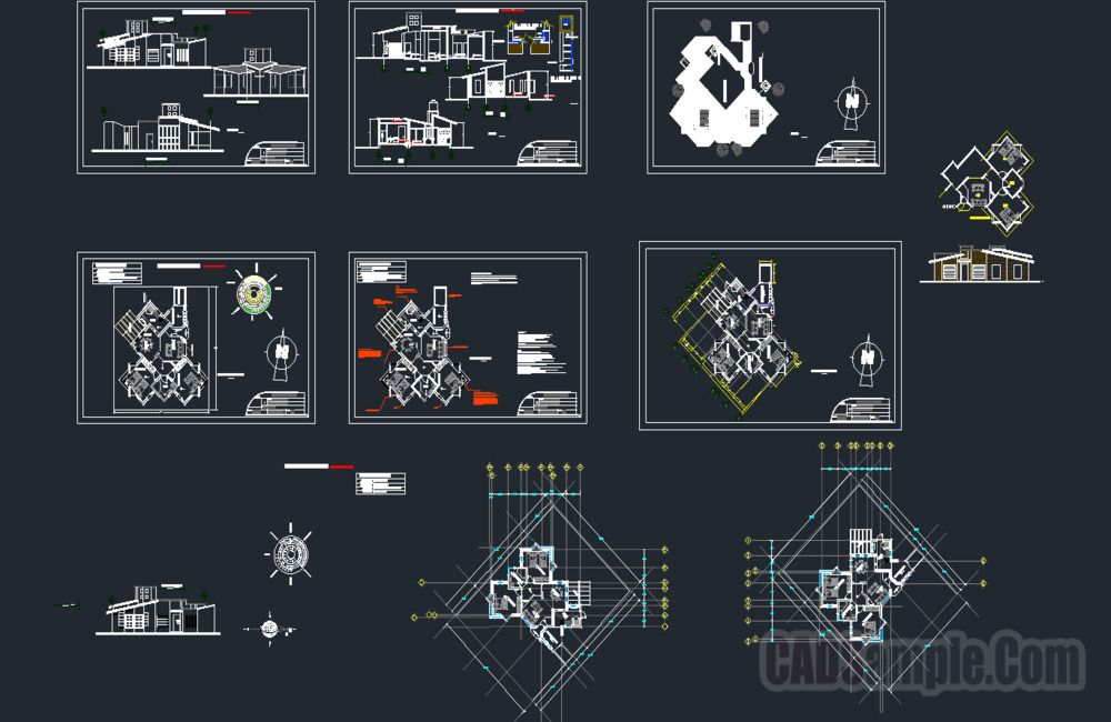 Modern Bioclimatic House DWG Drawing