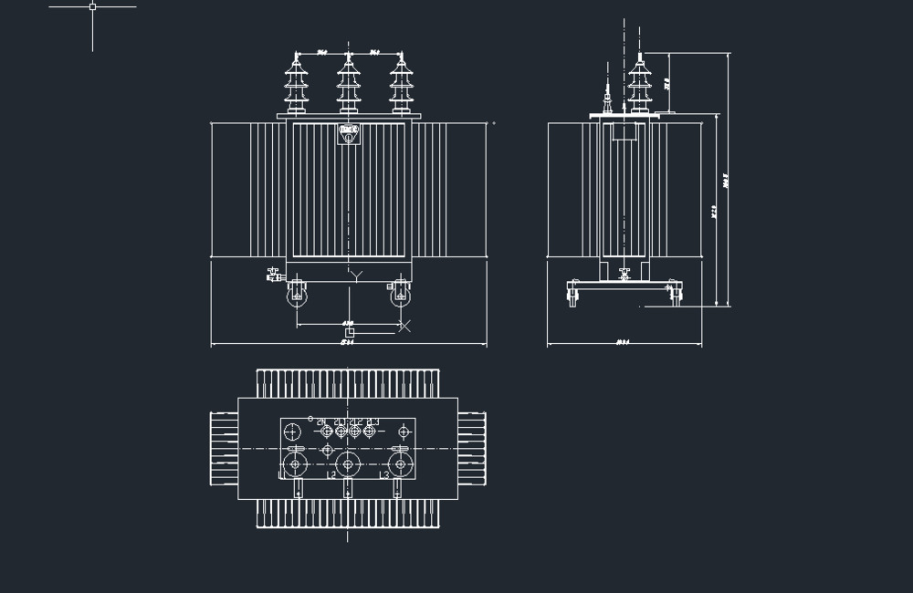 36kV Power Transformer CAD Drawing
