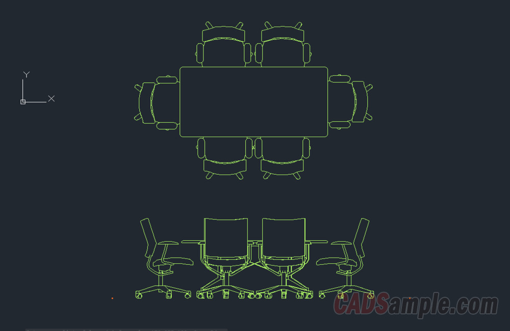 Meeting Room Table CAD Layout