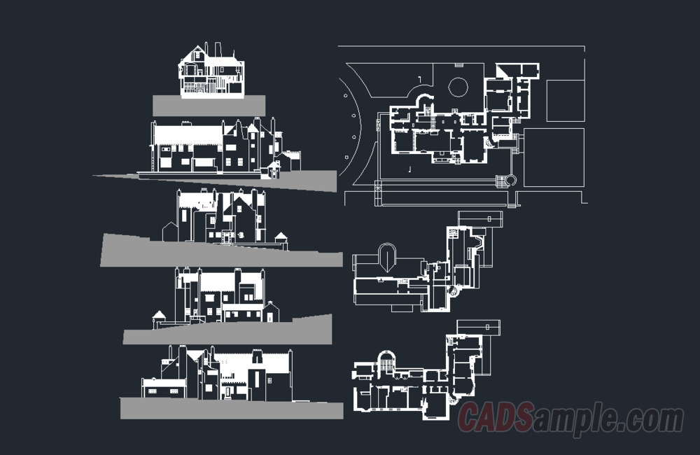 Types Of Hilly Houses Project Free CAD Dwg